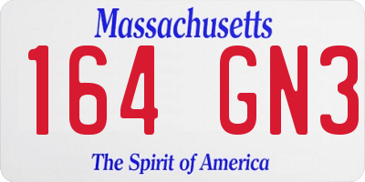 MA license plate 164GN3
