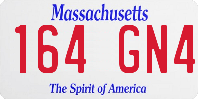 MA license plate 164GN4