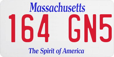 MA license plate 164GN5