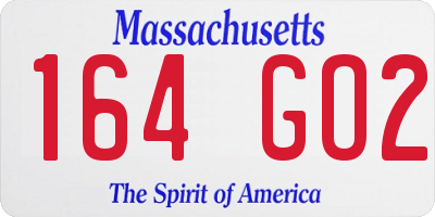 MA license plate 164GO2