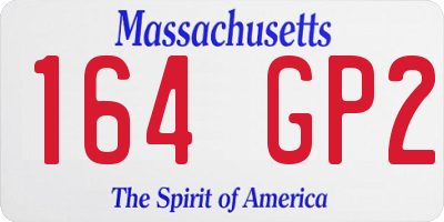 MA license plate 164GP2