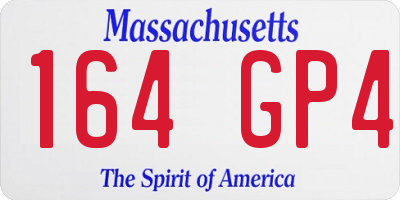 MA license plate 164GP4