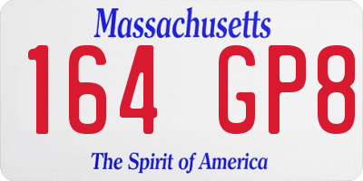 MA license plate 164GP8