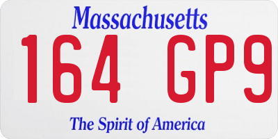 MA license plate 164GP9