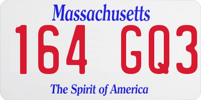 MA license plate 164GQ3