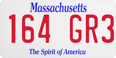 MA license plate 164GR3