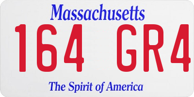 MA license plate 164GR4