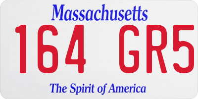 MA license plate 164GR5