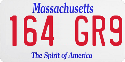 MA license plate 164GR9