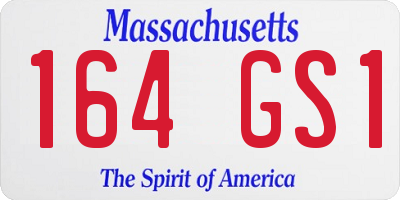 MA license plate 164GS1