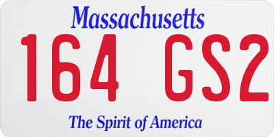 MA license plate 164GS2