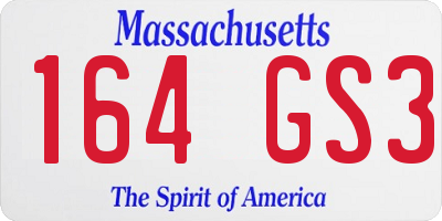 MA license plate 164GS3