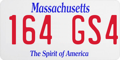 MA license plate 164GS4