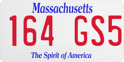 MA license plate 164GS5