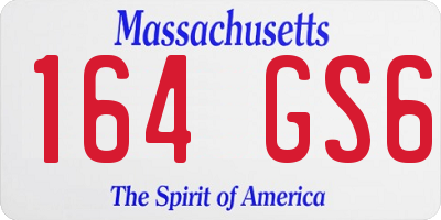 MA license plate 164GS6