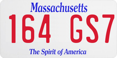 MA license plate 164GS7