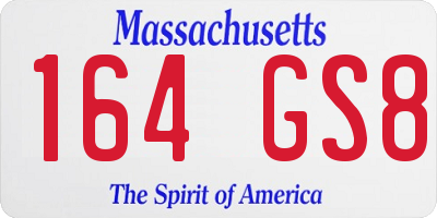MA license plate 164GS8