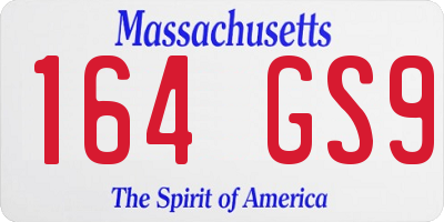 MA license plate 164GS9