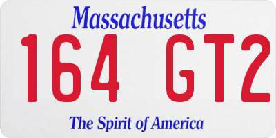 MA license plate 164GT2