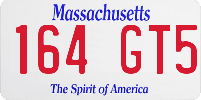 MA license plate 164GT5