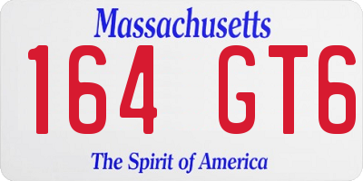 MA license plate 164GT6