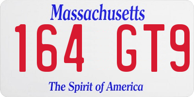 MA license plate 164GT9