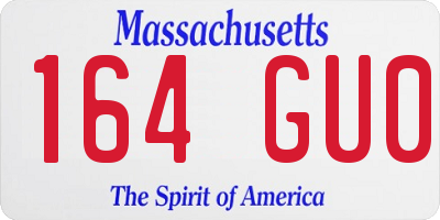 MA license plate 164GU0