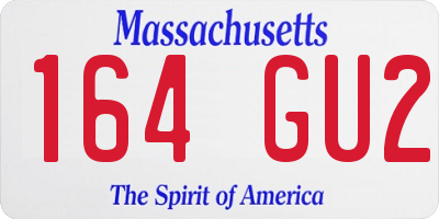 MA license plate 164GU2