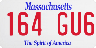 MA license plate 164GU6