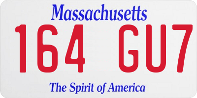 MA license plate 164GU7