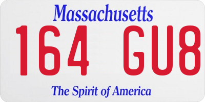 MA license plate 164GU8