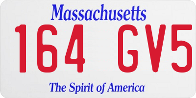 MA license plate 164GV5