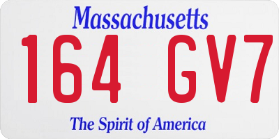 MA license plate 164GV7