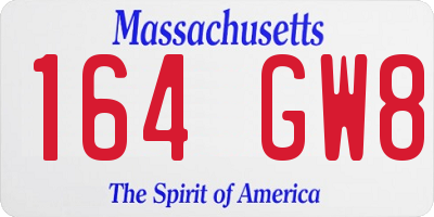 MA license plate 164GW8