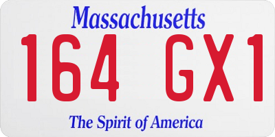 MA license plate 164GX1