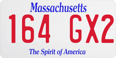 MA license plate 164GX2