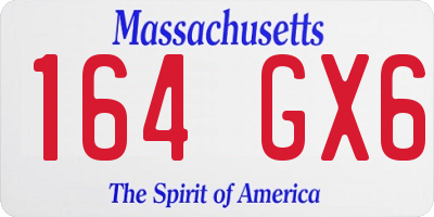 MA license plate 164GX6