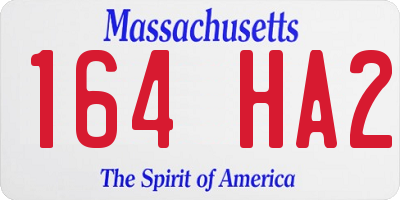 MA license plate 164HA2