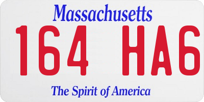 MA license plate 164HA6