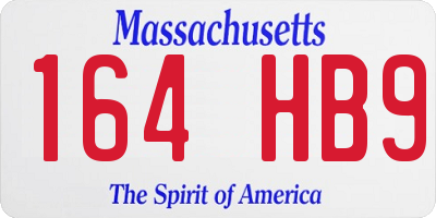 MA license plate 164HB9