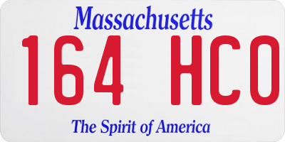 MA license plate 164HC0