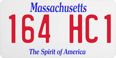 MA license plate 164HC1