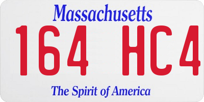 MA license plate 164HC4
