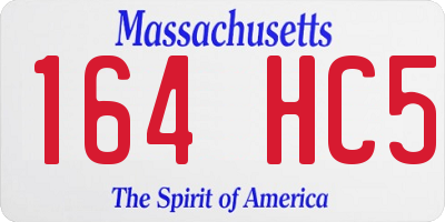 MA license plate 164HC5