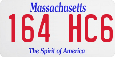 MA license plate 164HC6