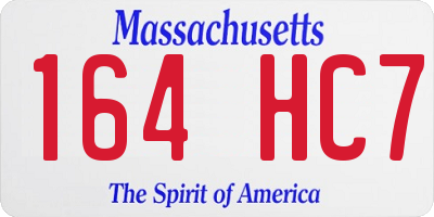 MA license plate 164HC7
