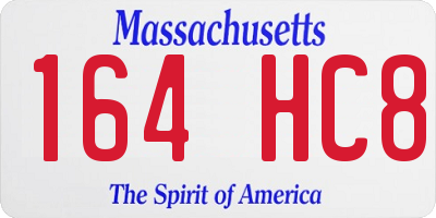 MA license plate 164HC8