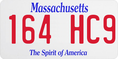 MA license plate 164HC9