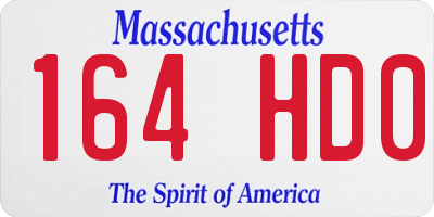 MA license plate 164HD0