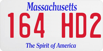 MA license plate 164HD2